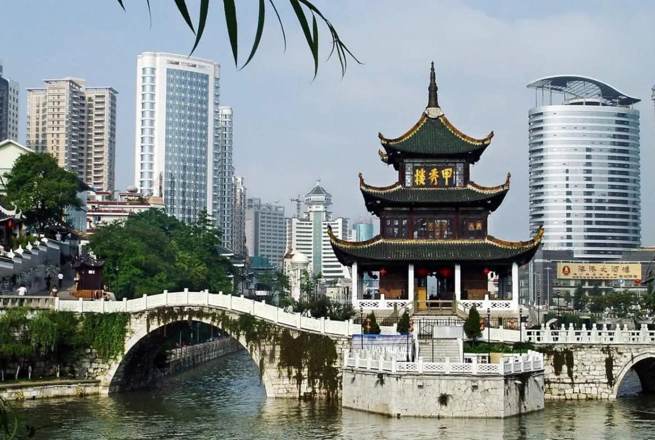 Panorama of a city in Asia